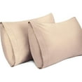 thumbnail image 1 of Lirex Queen Cases Set of 2, 100% Cotton Pillowcases, 20×30 inches, Light Coffee, 1 of 5