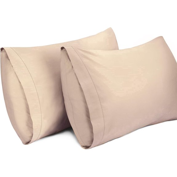 Lirex Queen Cotton Pillowcases Set of 2 2030 Inches Light Coffee