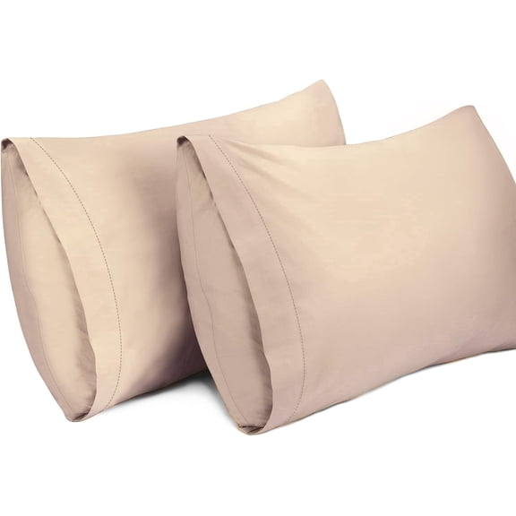 Lirex Queen Cotton Pillowcases Set of 2 2030 Inches Light Coffee