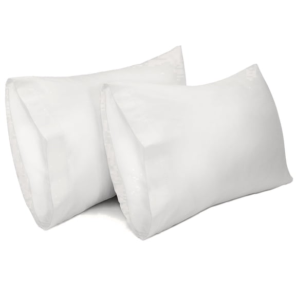 Lirex Queen Size Cotton Pillowcases 2-Pack, Comfortable Breathable Pillow Covers, 20 x 30 in, White