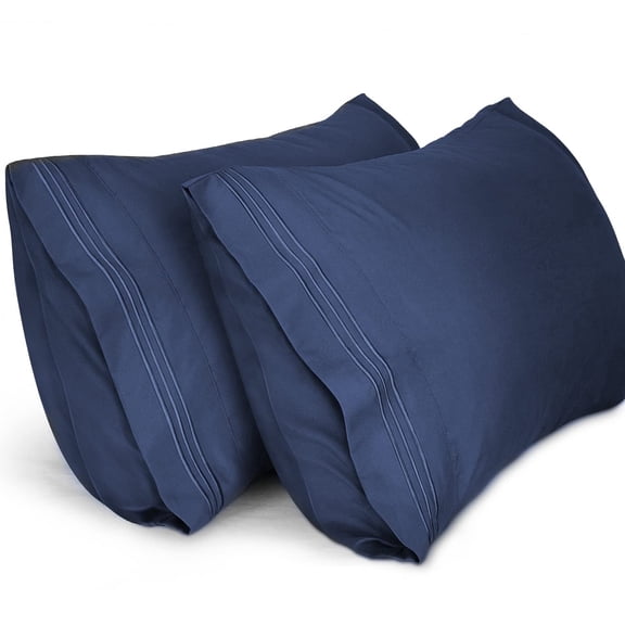 Lirex Pillow Cases Brushed Microfiber King Size 20x36, Set of 2, Blue