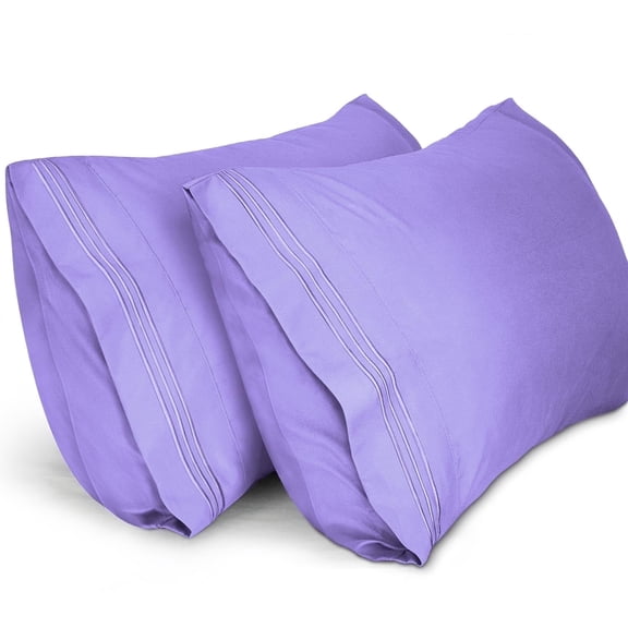 Lirex Pillow Cases Set, 2-Pack King Size 20x36 inches, Brushed Microfiber for Cozy Bedroom,Light Purple