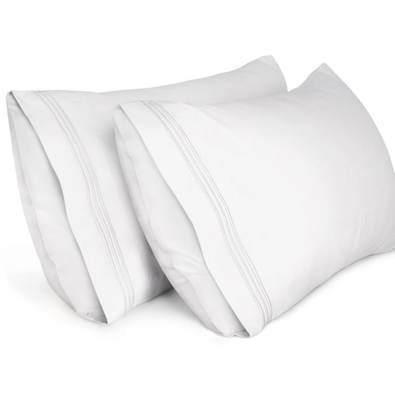 Lirex Pillow Cases Brushed Microfiber King Size 20x36, Set of 2, White