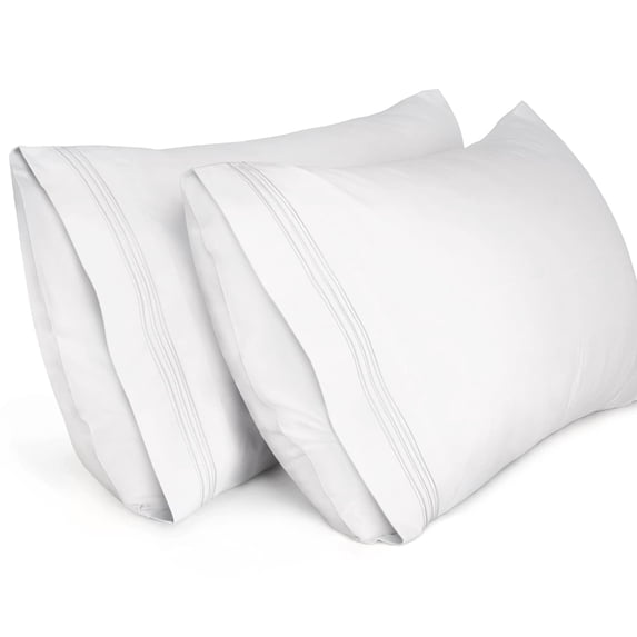 Lirex Microfiber Pillow Cases 20x26 Inches 2-Pack - White, Soft & Durable Bedding