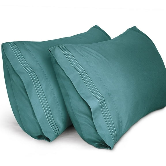 Lirex Pillow Cases Brushed Microfiber Standard Size 20x26, Set of 2, Green