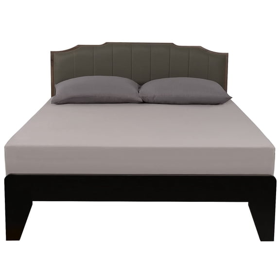 Lirex Full Size Fitted Sheet, 100% Cotton Deep Pocket Bed Sheet, Soft Breathable Gray