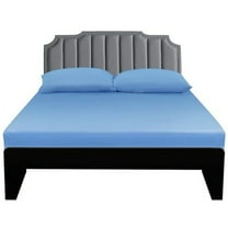 Lirex Full Fitted Sheet for Adults, 100% Cotton, 300 Thread Count, Soft & Breathable, Sky blue