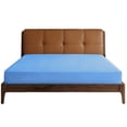 thumbnail image 1 of Lirex Full Size Fitted Sheet, 100% Cotton Deep Pocket Bed Sheet, Soft Breathable Sky Blue, 1 of 7