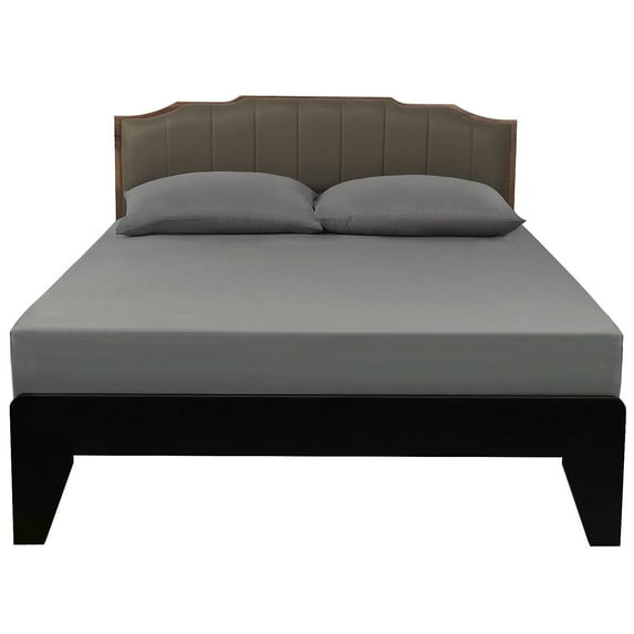 Lirex King Size Fitted Sheet, 100% Cotton, 300 Thread Count, Dark Gray