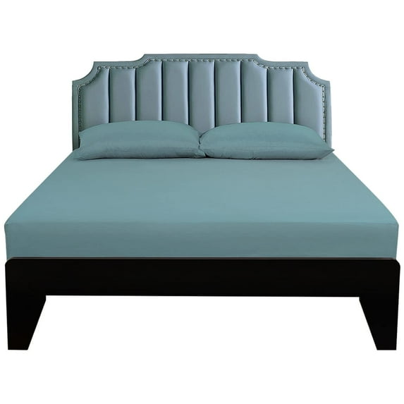 Lirex Twin Size Fitted Sheet, 100% Cotton, 300 Thread Count, Blue