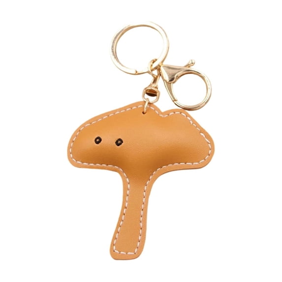 Liriodendron Leaf Leather Keychain for Thanksgiving, Soft Faux Leather Pendant for Purse Car Keys Fall Holiday Accessory