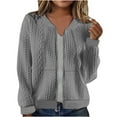 thumbnail image 1 of Lirrtw Jackets for Women Casual Workout Lightweight Zip up Coat Trendy Long Sleeve Soft Textured Fall Clothes(Gray,XX-Large), 1 of 6
