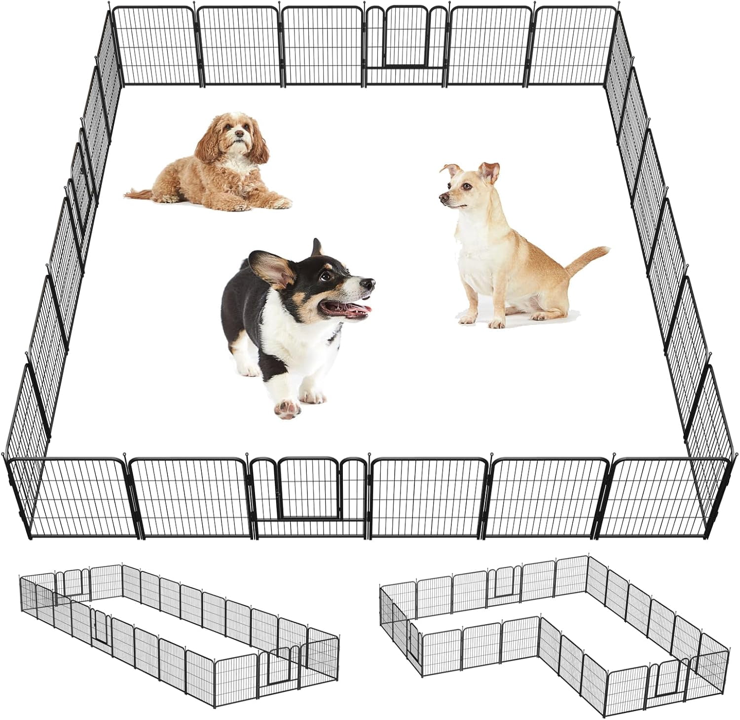 Image showcasing Lirted Dog Playpen,Height in Heavy Duty,Folding Indoor Outdoor Dog ...