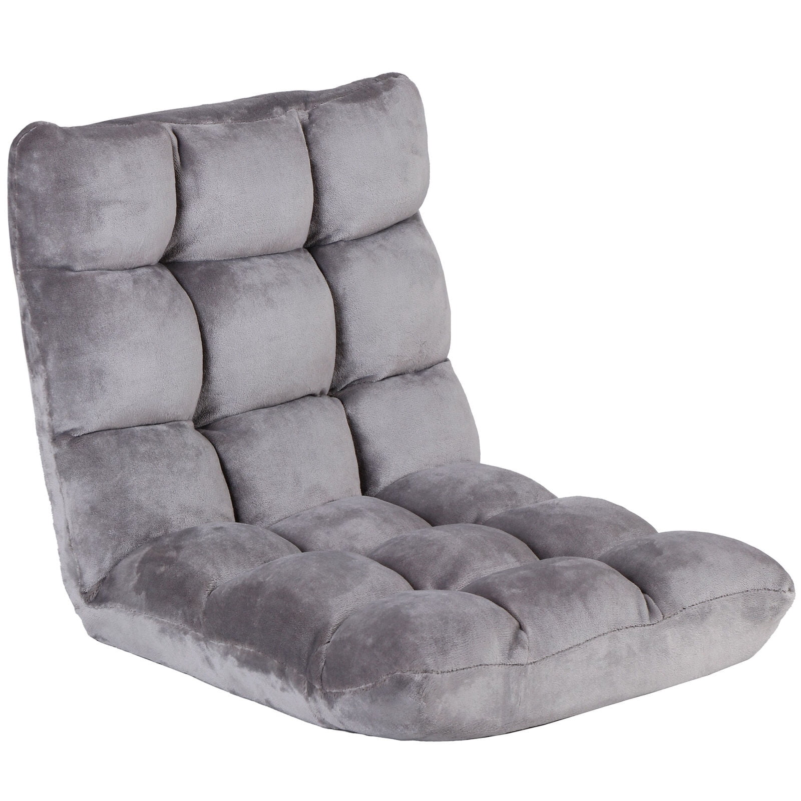 Lirted Floor Chair with Back Support, Folding Sofa Chair with 14 ...