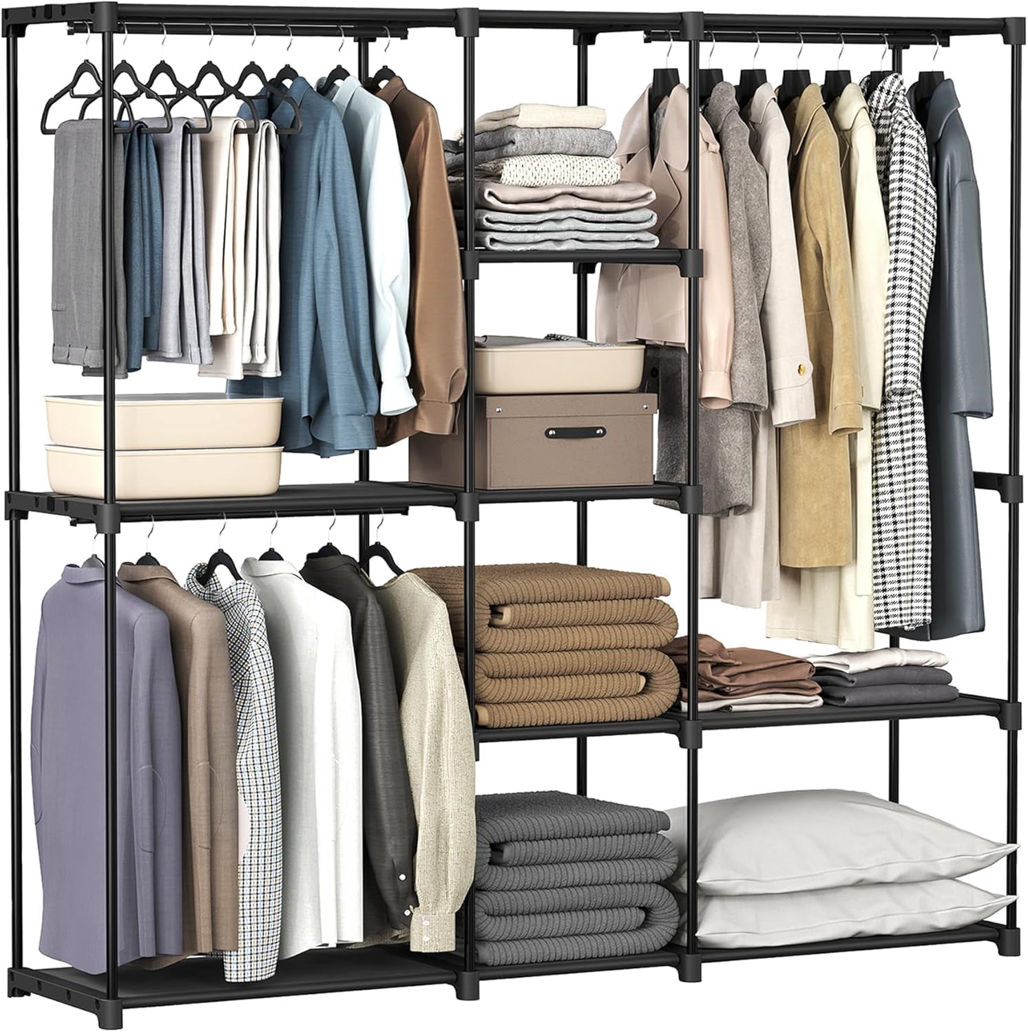 Lirted Portable Closet, Freestanding Closet Organizer, Clothes Rack