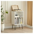 Lirted Record Player Stand with Vinyl Storage, Vinyl Record Storage