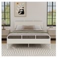 LirtedAura Modern Queen Size Bed Frame, Metal Platform Bed with Velvet