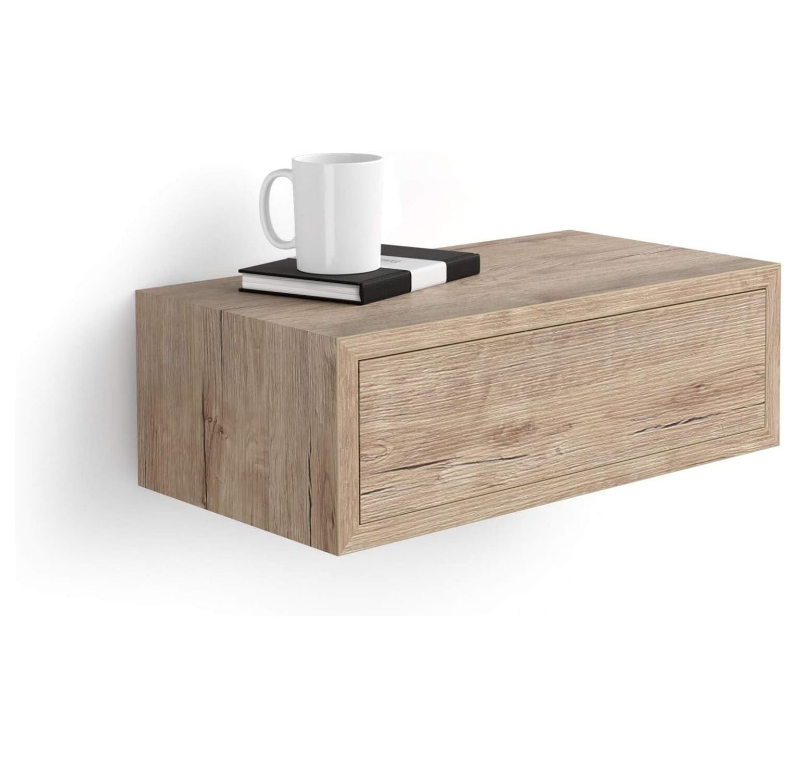 LirtedAura , Riccardo Floating nightstand, Oak, Made in Italy