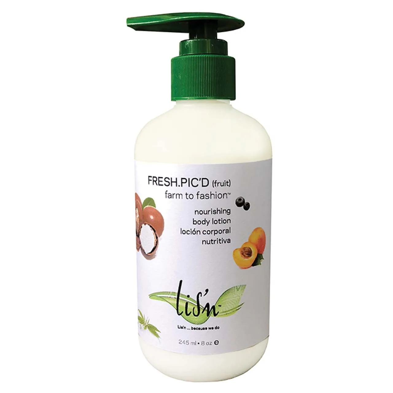 Lis'n Farm To Fashion Fresh.Pic'D (Fruit) Body Lotion Gluten Free 8