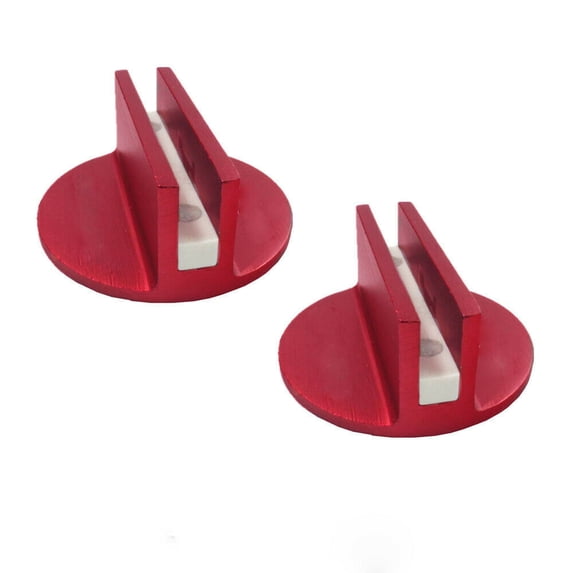 LisFaxbo 2 Packs Car Universal Floor Jack Disc Pad Slotted Magnetic Jack Pad Clip Welded Frame Rail Adapter Red