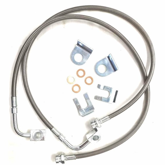 LisFaxbo Extended Front Stainless Steel Brake Lines For 2007-2018 Jeep Wrangler JK 4-6" Lift 89707