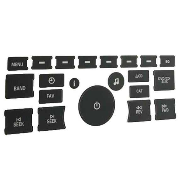 LisFaxbo Vinyl Radio Button Fix Kit Panel Decal Sticker Black For 2007-2014 GMC Yukon & Yukon XL SLE, SLT & Denali 2007-2015 Chevy Avalanche LT & LTZ
