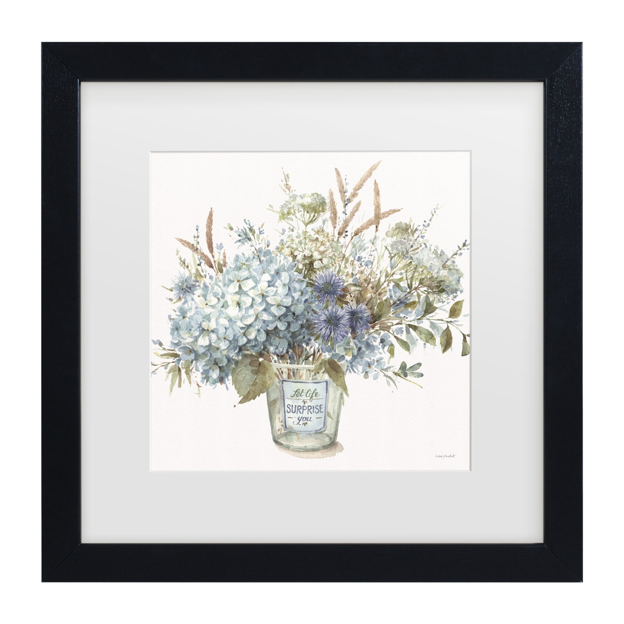 Lisa Audit 'Bohemian Blue 02 Square' Matted Framed Art