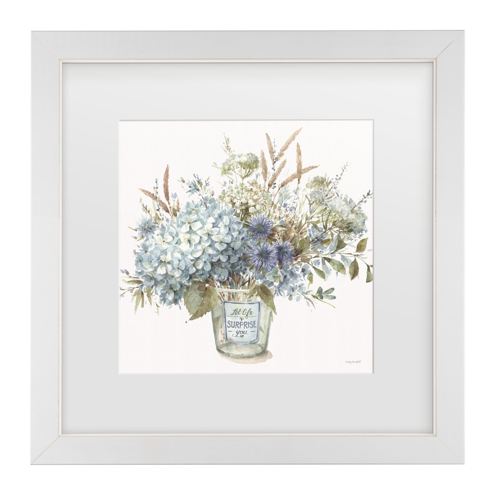 Lisa Audit 'Bohemian Blue 02 Square' Matted Framed Art