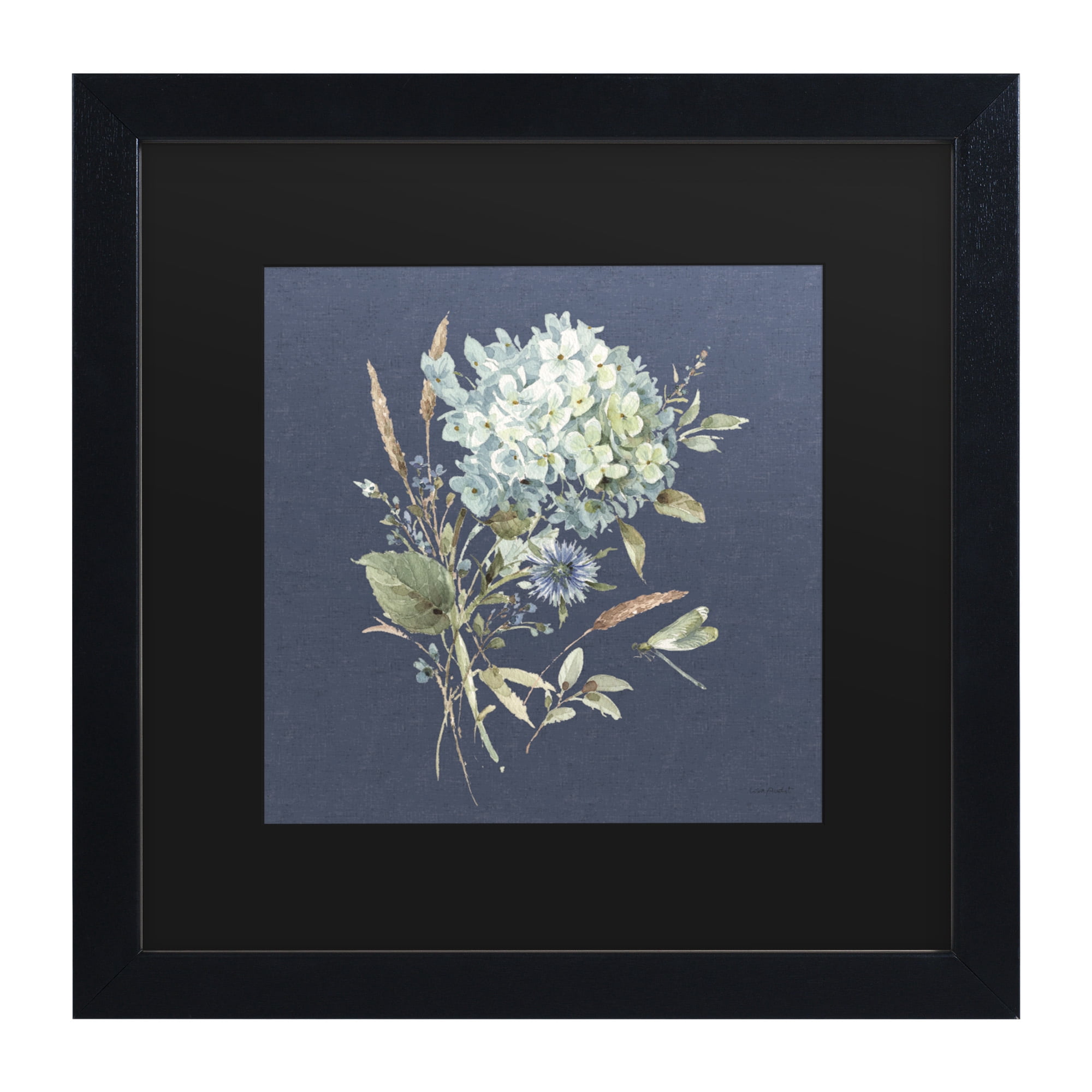 Lisa Audit 'Bohemian Blue 03 on blue' Matted Framed Art