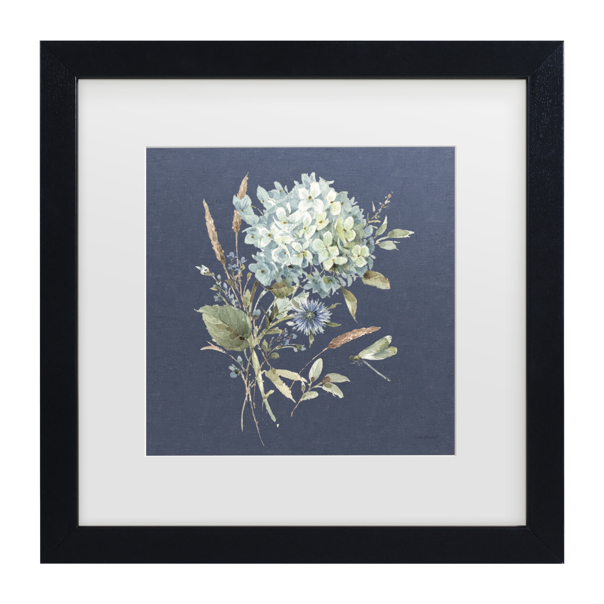 Lisa Audit 'Bohemian Blue 03 on blue' Matted Framed Art
