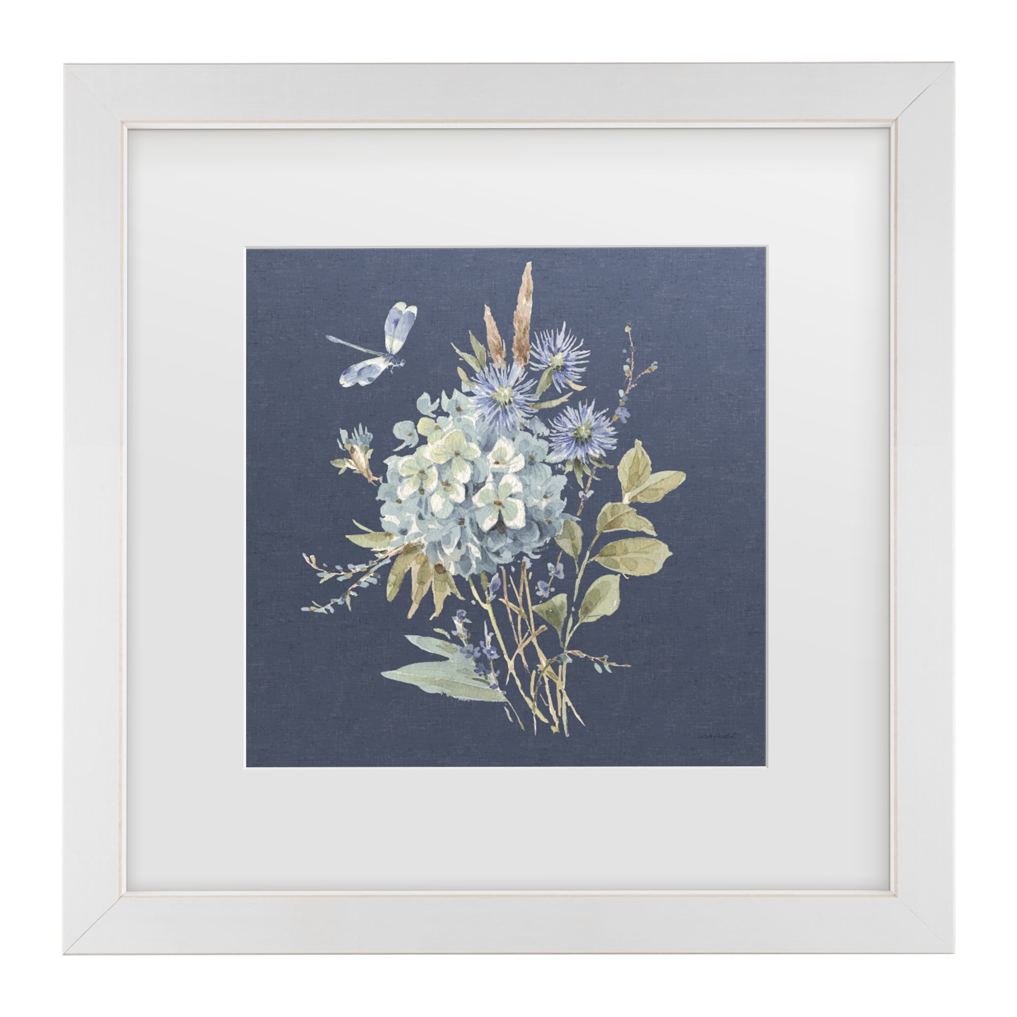 Lisa Audit 'Bohemian Blue 04 on blue' Matted Framed Art