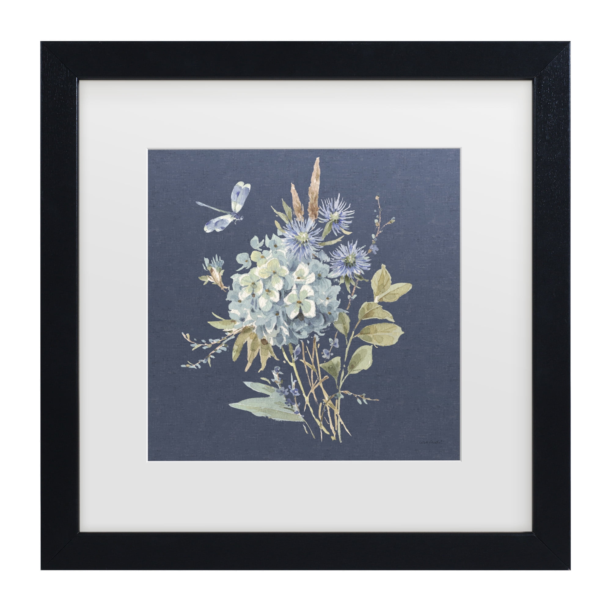 Lisa Audit 'Bohemian Blue 04 on blue' Matted Framed Art