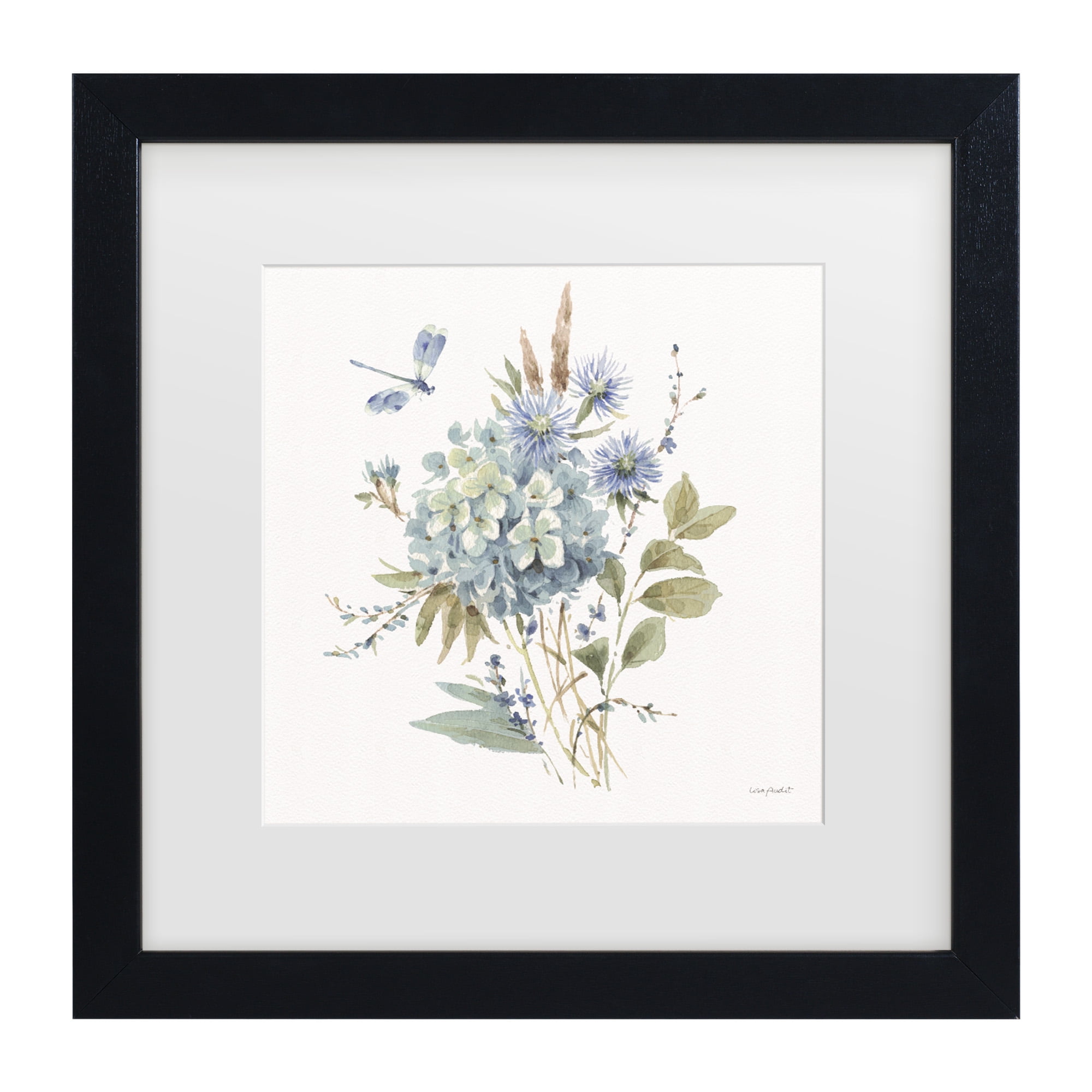 Lisa Audit 'Bohemian Blue 04 on white' Matted Framed Art