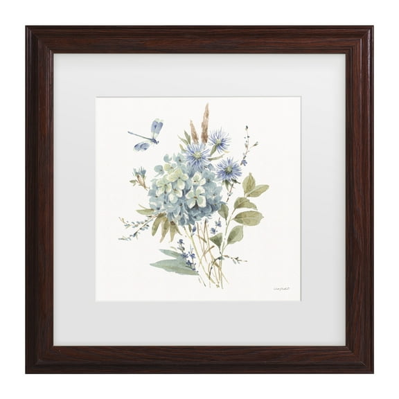 Lisa Audit 'Bohemian Blue 04 on white' Matted Framed Art