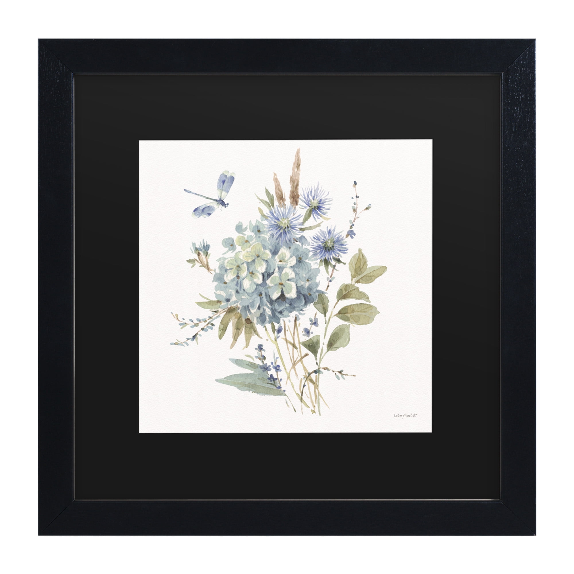 Lisa Audit 'Bohemian Blue 04 on white' Matted Framed Art
