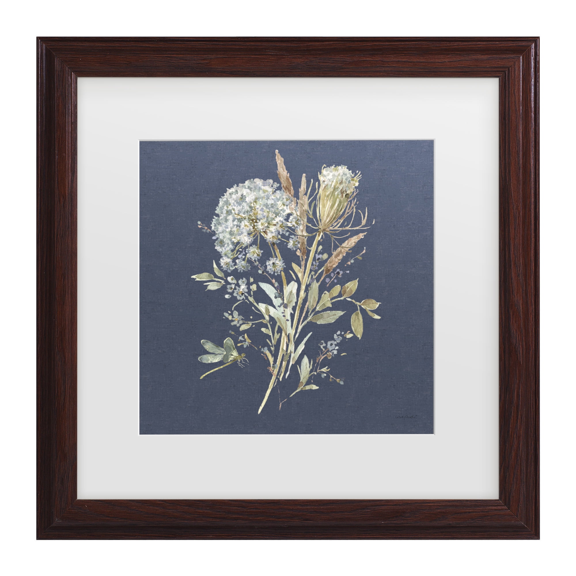 Lisa Audit 'Bohemian Blue 05 on blue' Matted Framed Art