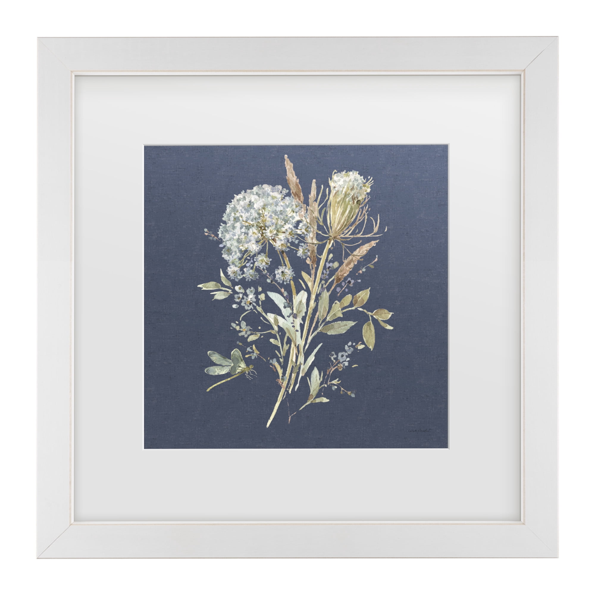 Lisa Audit 'Bohemian Blue 05 on blue' Matted Framed Art
