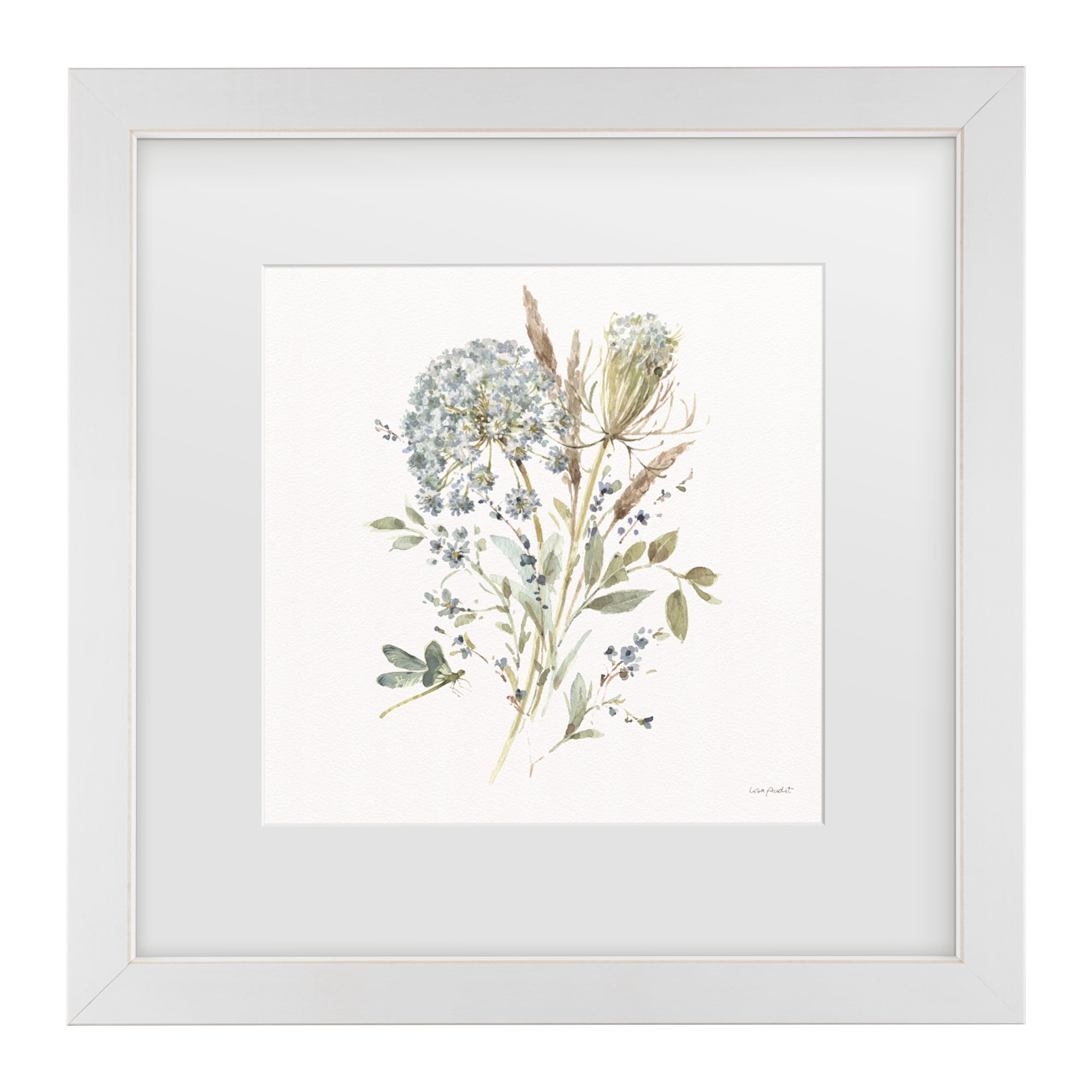 Lisa Audit 'Bohemian Blue 05 on white' Matted Framed Art