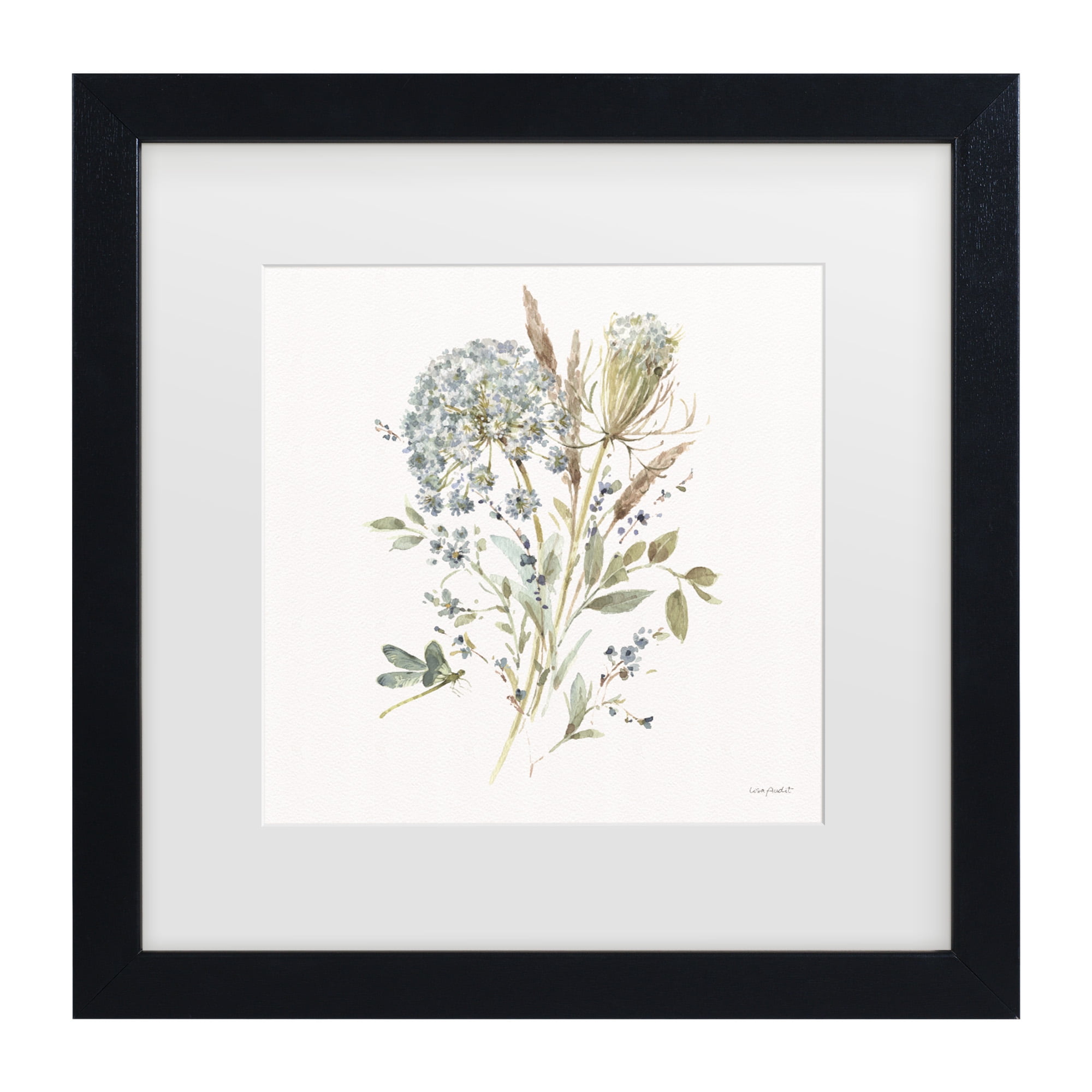 Lisa Audit 'Bohemian Blue 05 on white' Matted Framed Art