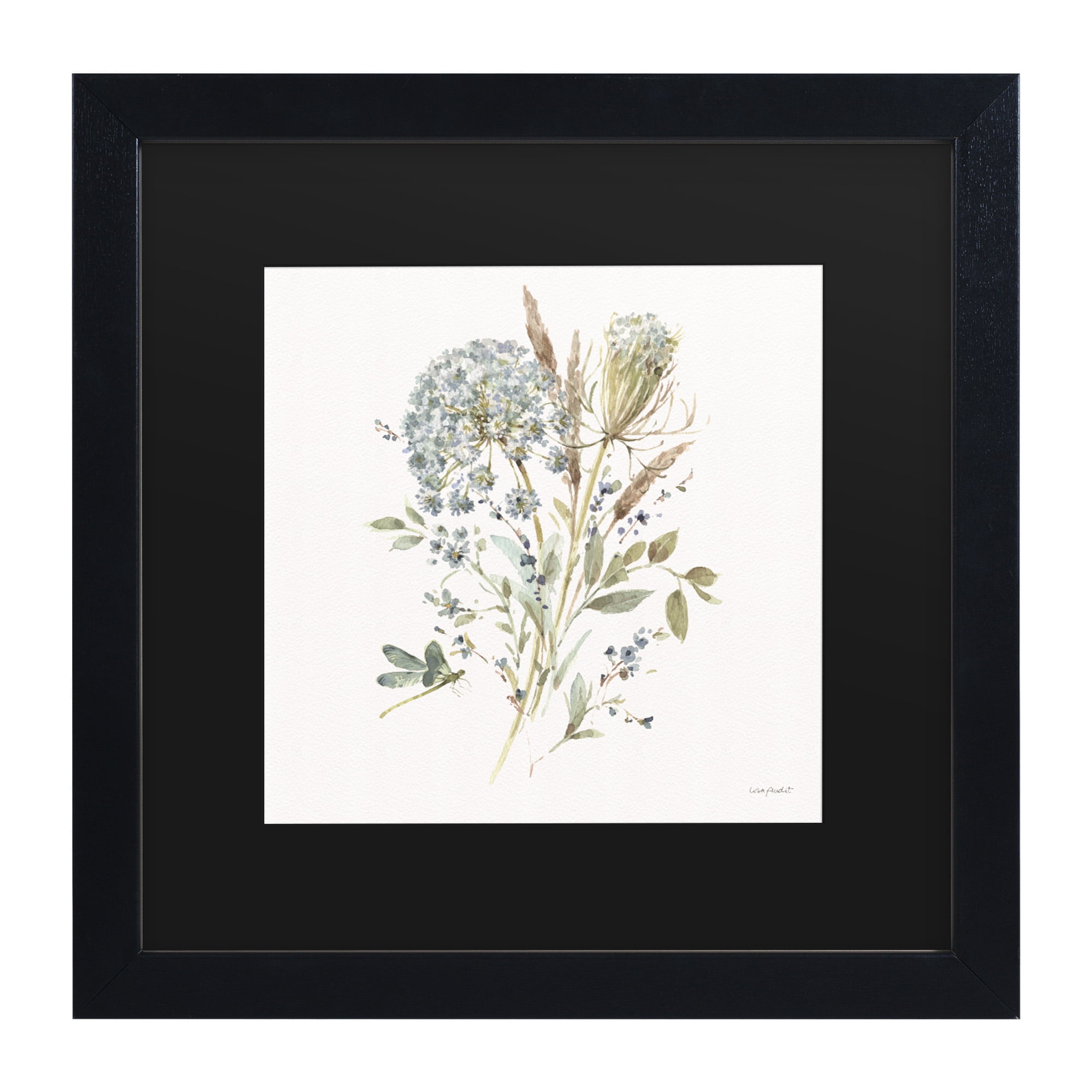 Lisa Audit 'Bohemian Blue 05 on white' Matted Framed Art