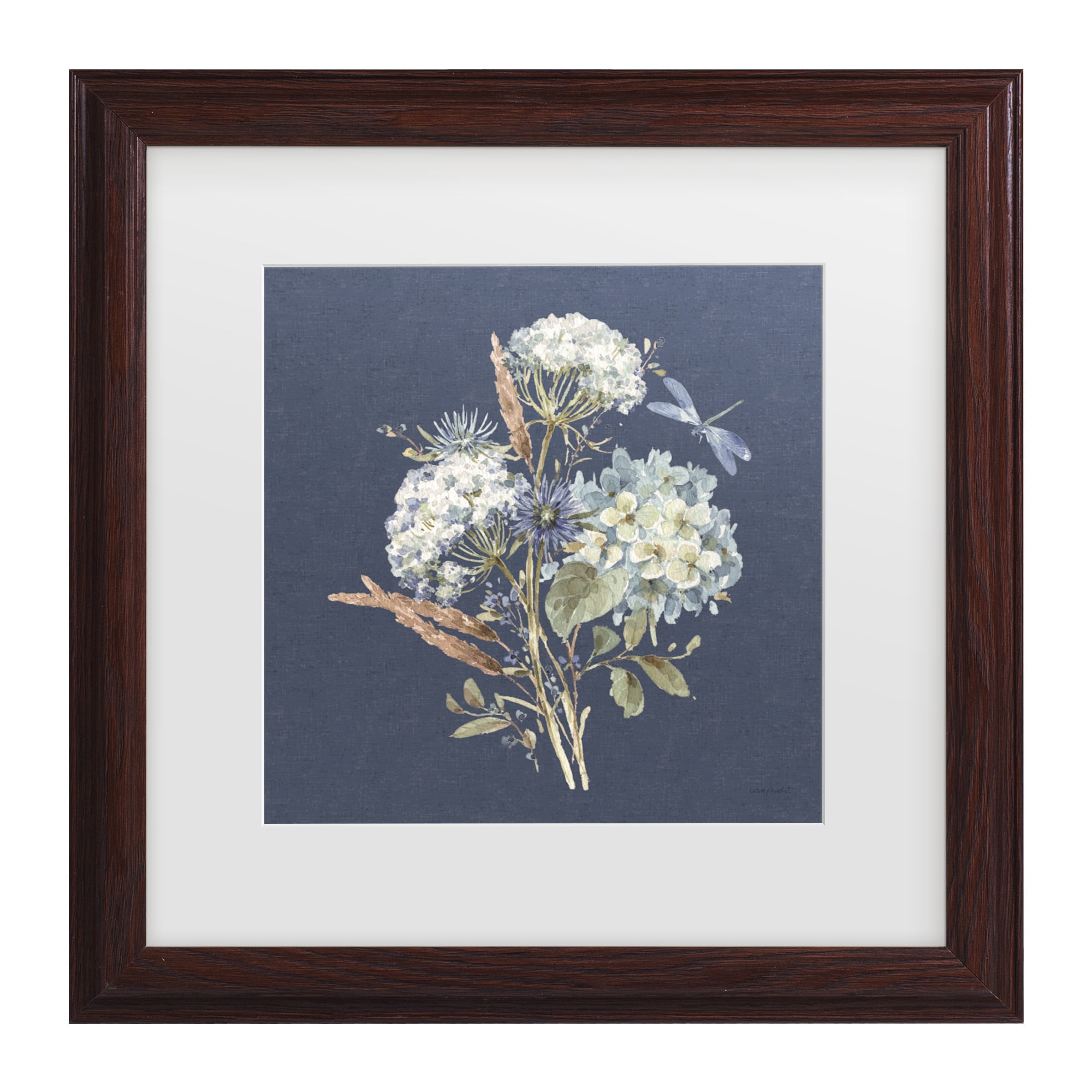 Lisa Audit 'Bohemian Blue 06 on blue' Matted Framed Art