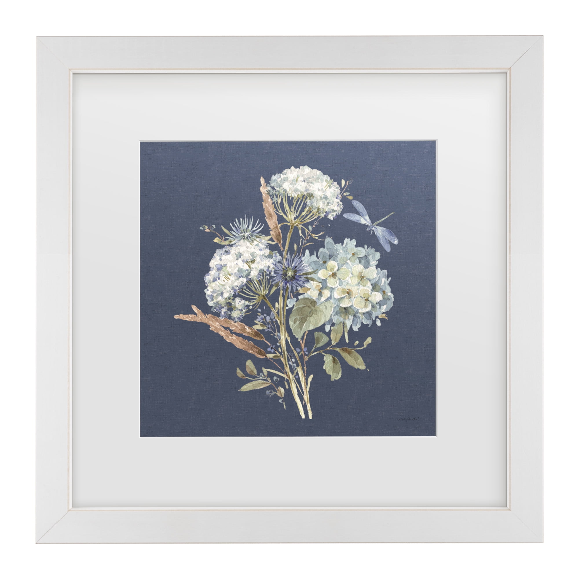 Lisa Audit 'Bohemian Blue 06 on blue' Matted Framed Art
