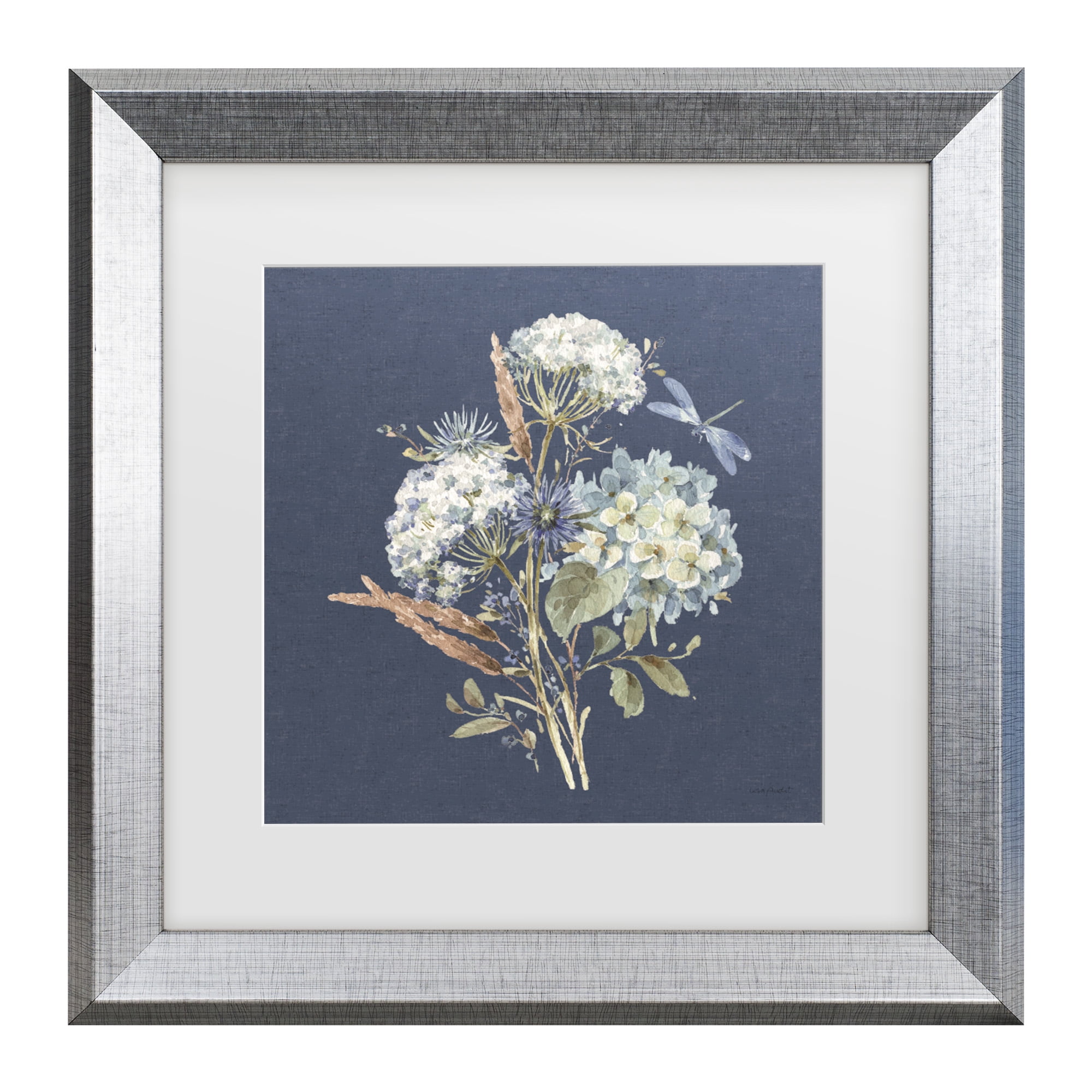 Lisa Audit 'Bohemian Blue 06 on blue' Matted Framed Art