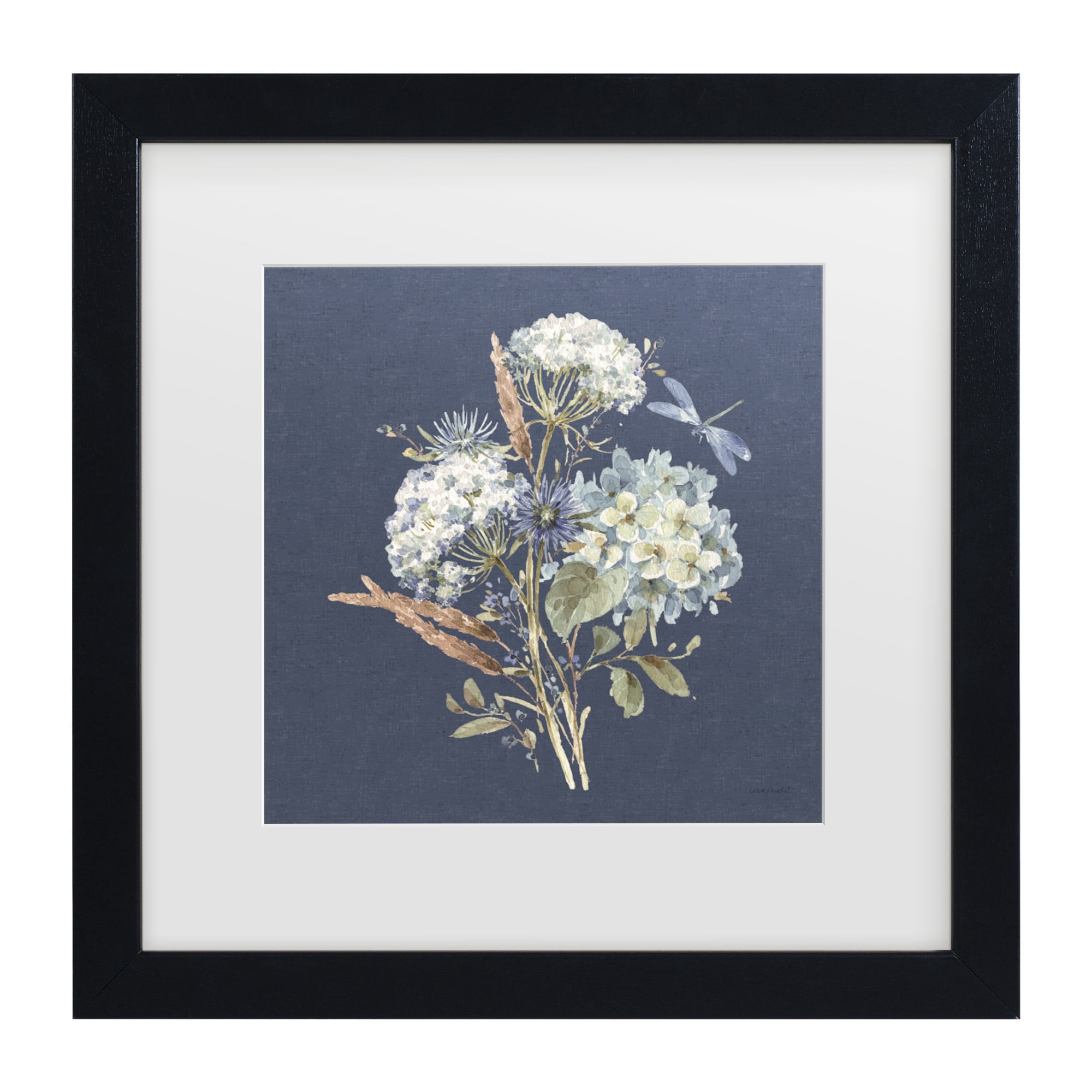 Lisa Audit 'Bohemian Blue 06 on blue' Matted Framed Art