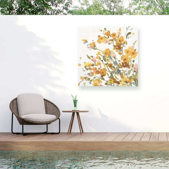 Lisa Audit 'Happy Yellow 09' Outdoor Canvas 18x18