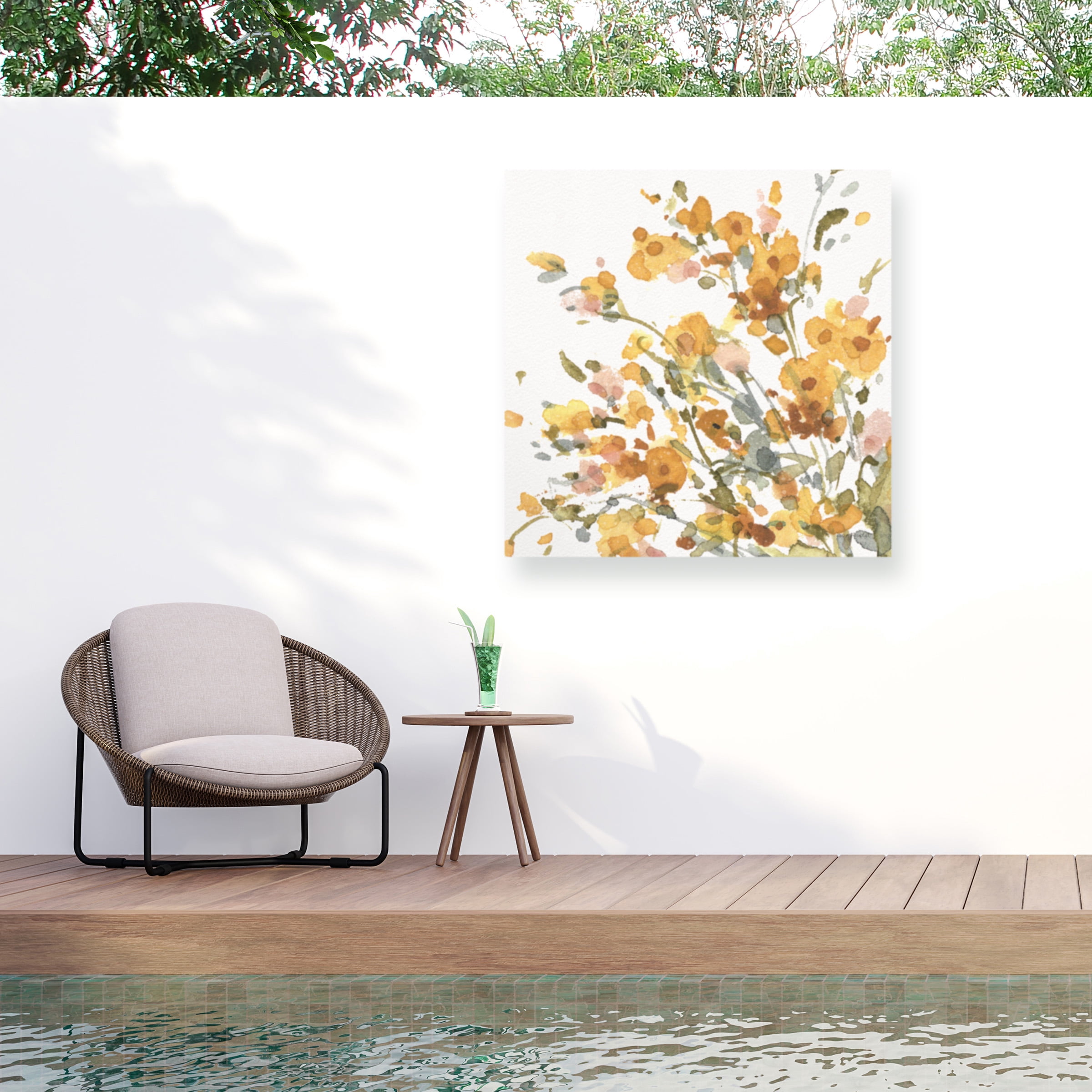 Lisa Audit 'Happy Yellow 09' Outdoor Canvas 35x35