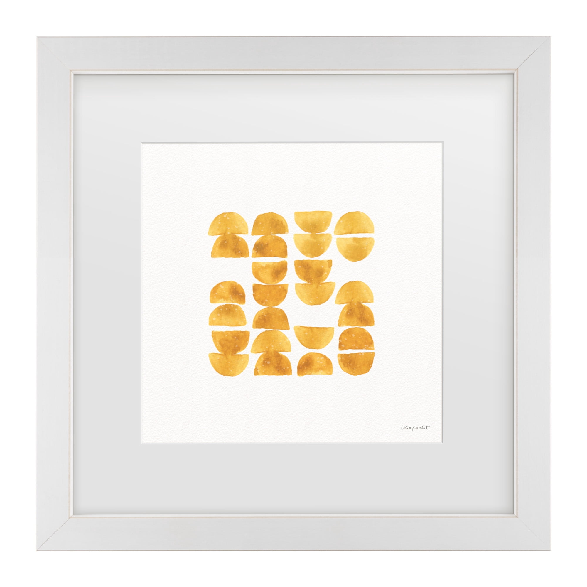 Lisa Audit 'Happy Yellow 13' Matted Framed Art