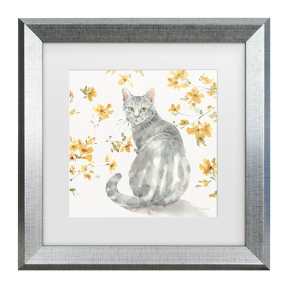 Lisa Audit 'Happy Yellow 14B' Matted Framed Art