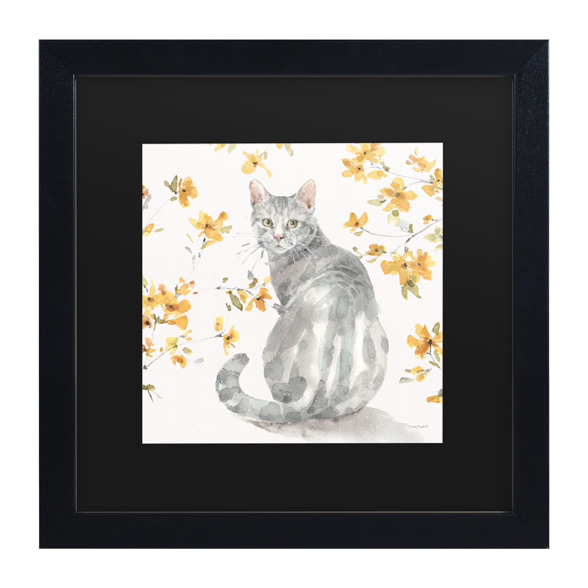 Lisa Audit 'Happy Yellow 14B' Matted Framed Art
