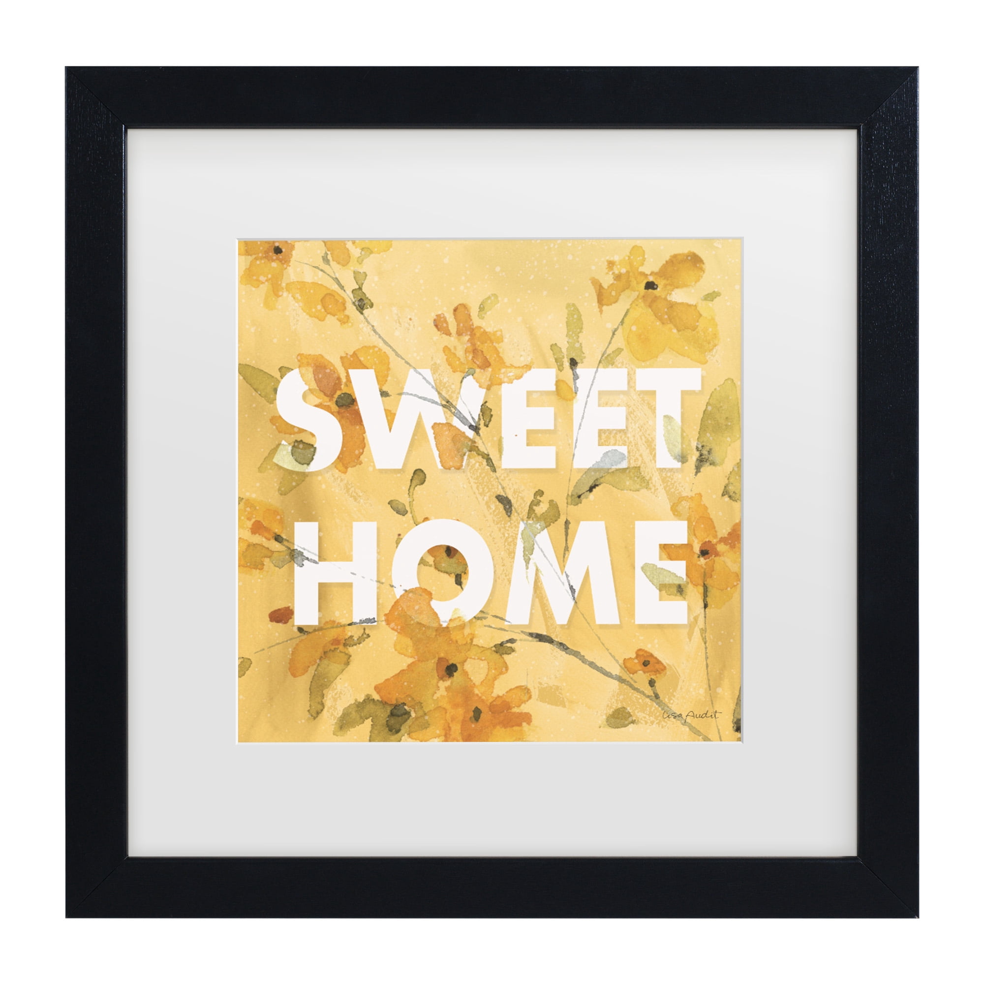 Lisa Audit 'Happy Yellow 16A' Matted Framed Art